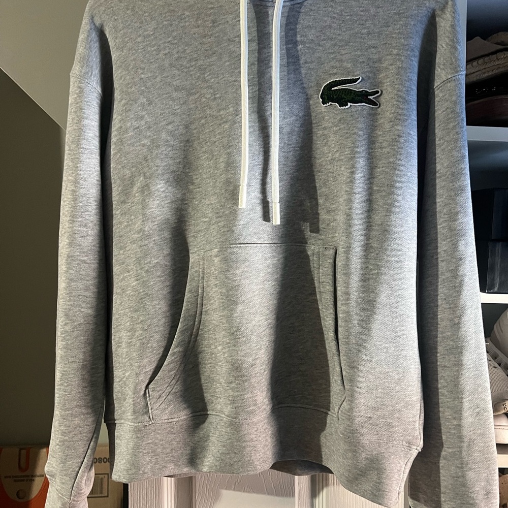 Lacoste unisex Grey Hoodie Sweatshirt